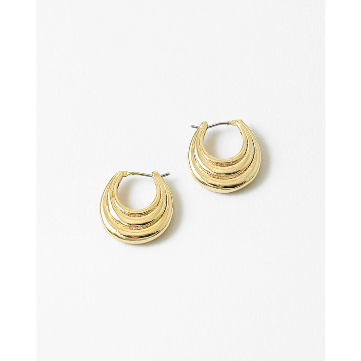  Cecelia Small Textured Hoop, Gold