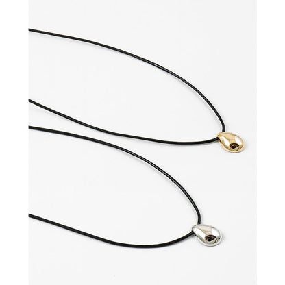  Penelope Gold Pendant Necklace, Black/Gold