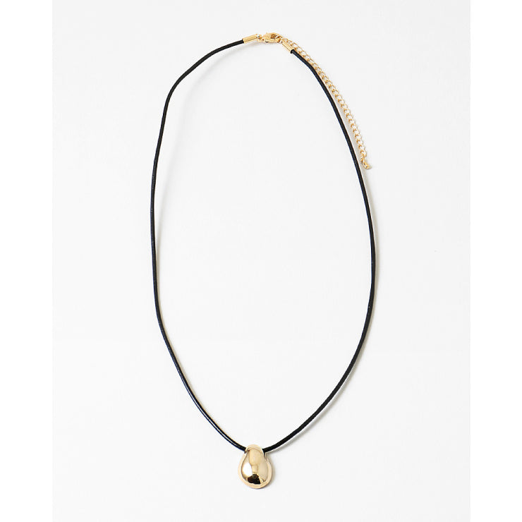  Penelope Gold Pendant Necklace, Black/Gold