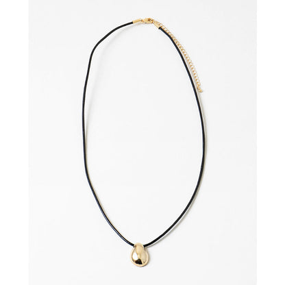  Penelope Gold Pendant Necklace, Black/Gold