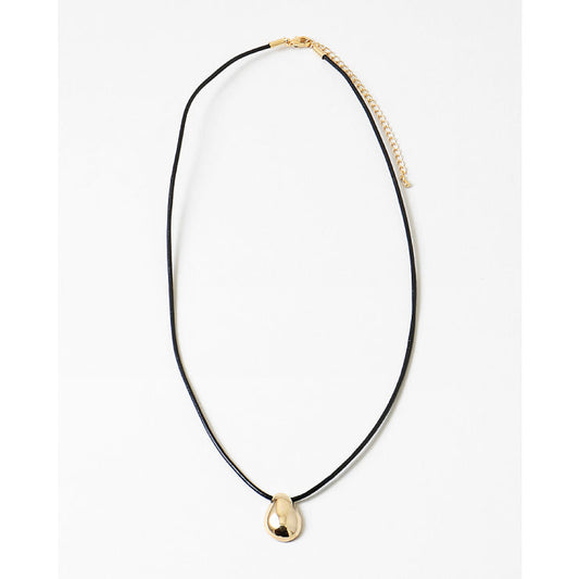  Penelope Gold Pendant Necklace, Black/Gold