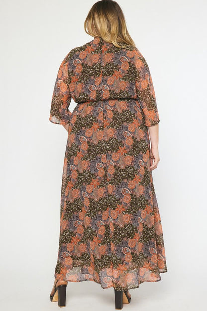  Autumn Breeze Maxi Dress, Brown | Plus Size
