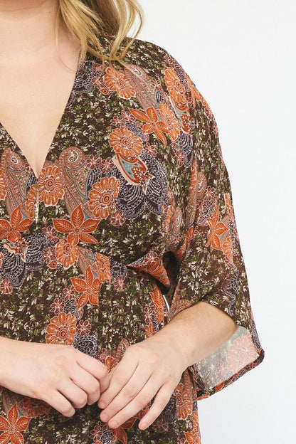  Autumn Breeze Maxi Dress, Brown | Plus Size