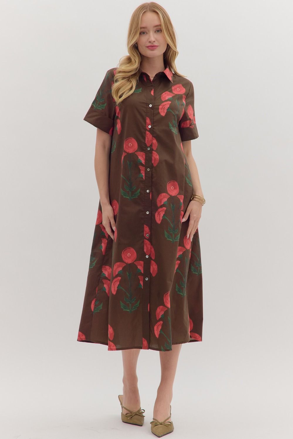  Beatrice Shirt Dress, Brown