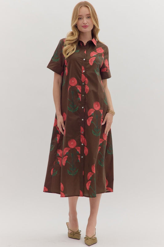  Beatrice Shirt Dress, Brown