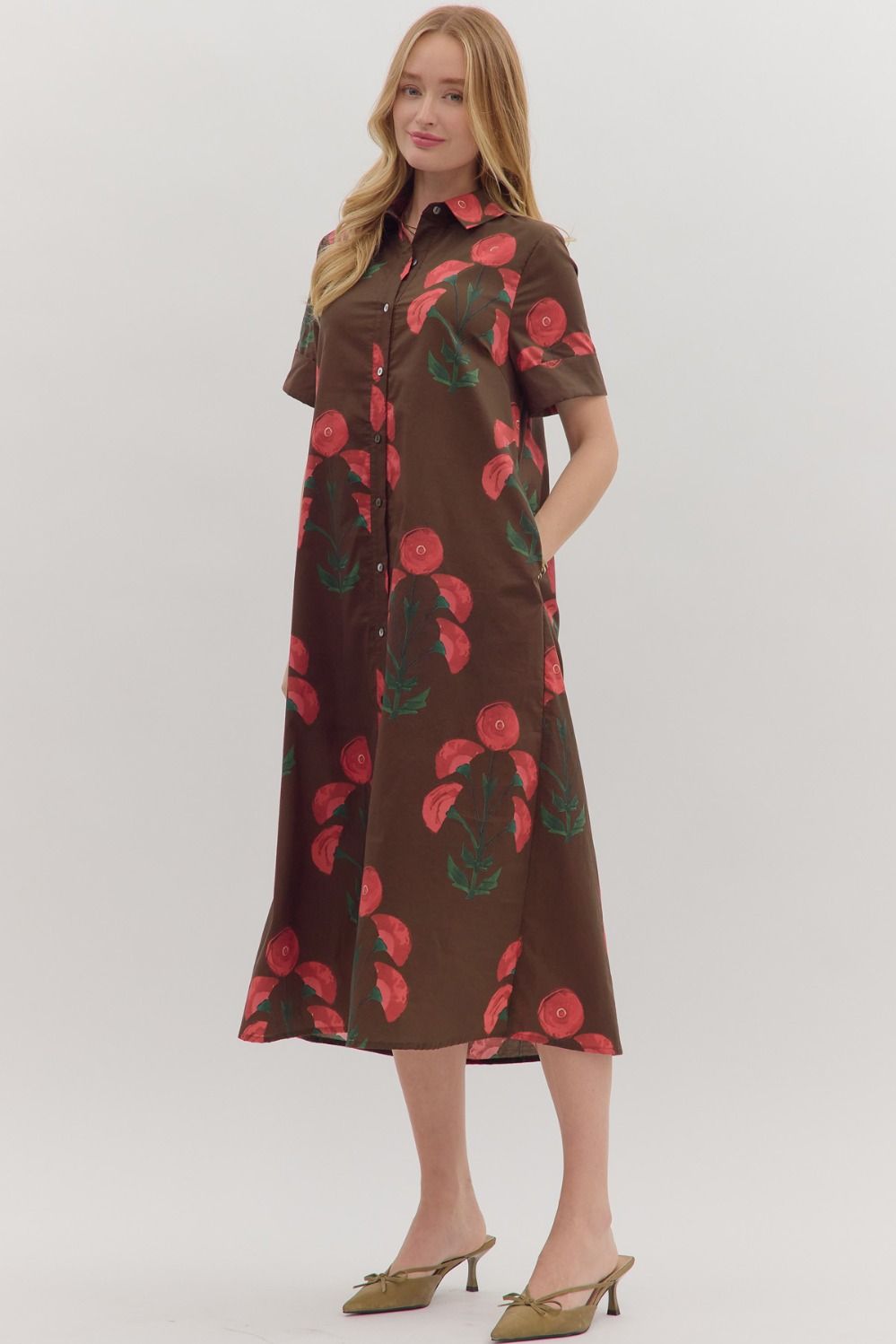  Beatrice Shirt Dress, Brown