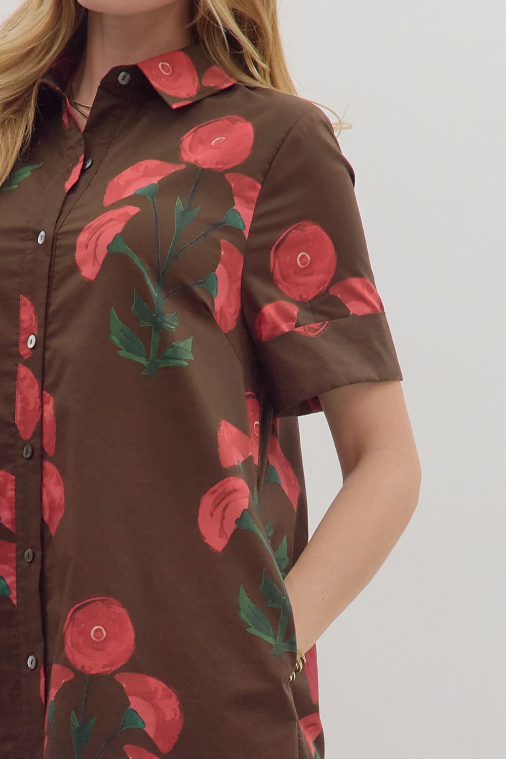  Beatrice Shirt Dress, Brown