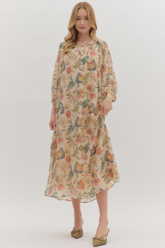  Kendra Midi Dress, Ecru