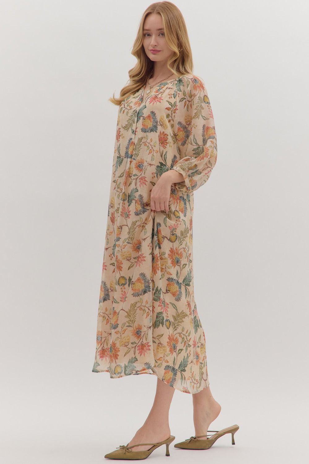  Kendra Midi Dress, Ecru