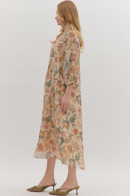  Kendra Midi Dress, Ecru