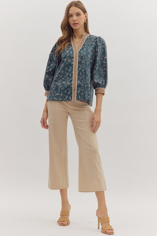  Senna Floral Top, Midnight