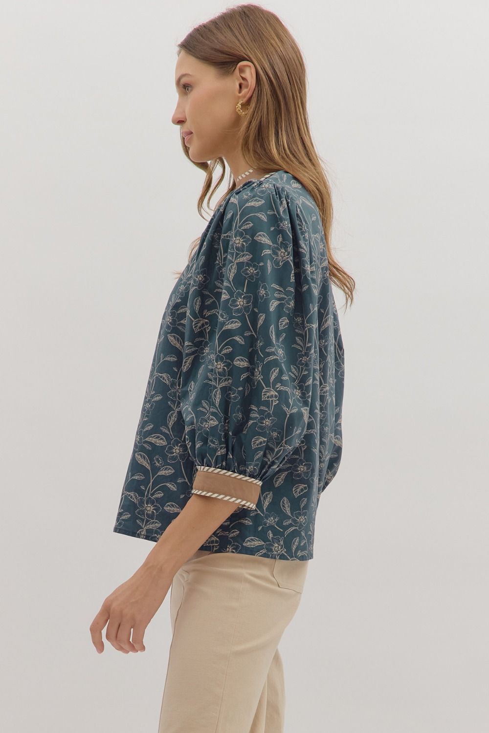  Senna Floral Top, Midnight