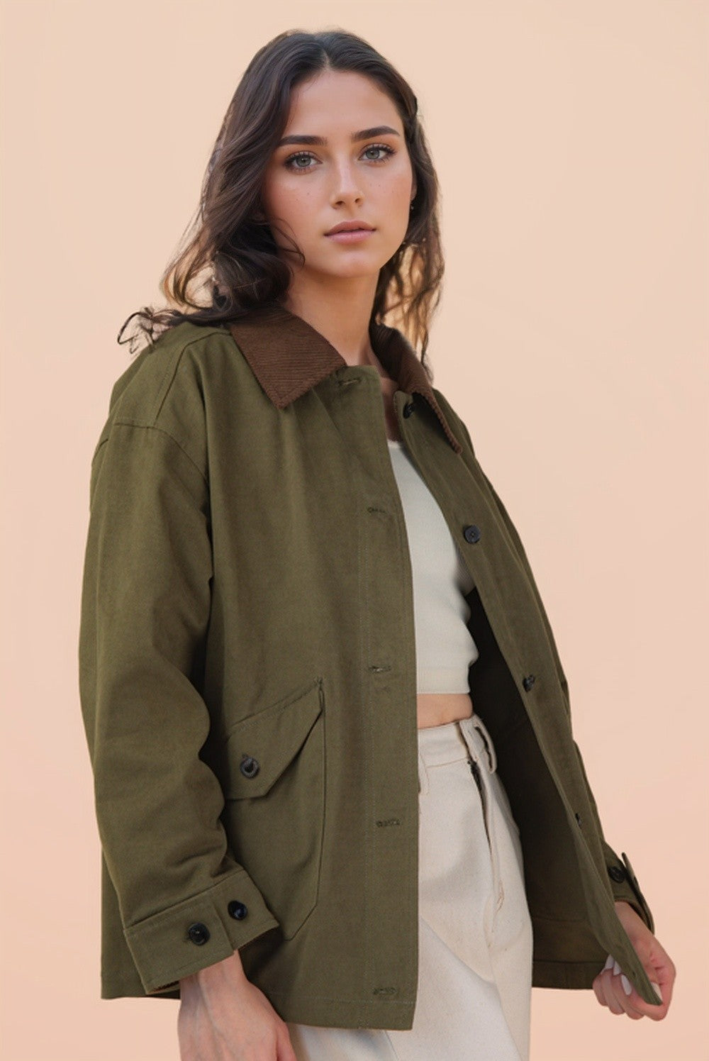  Livi Barn Jacket, Olive Green