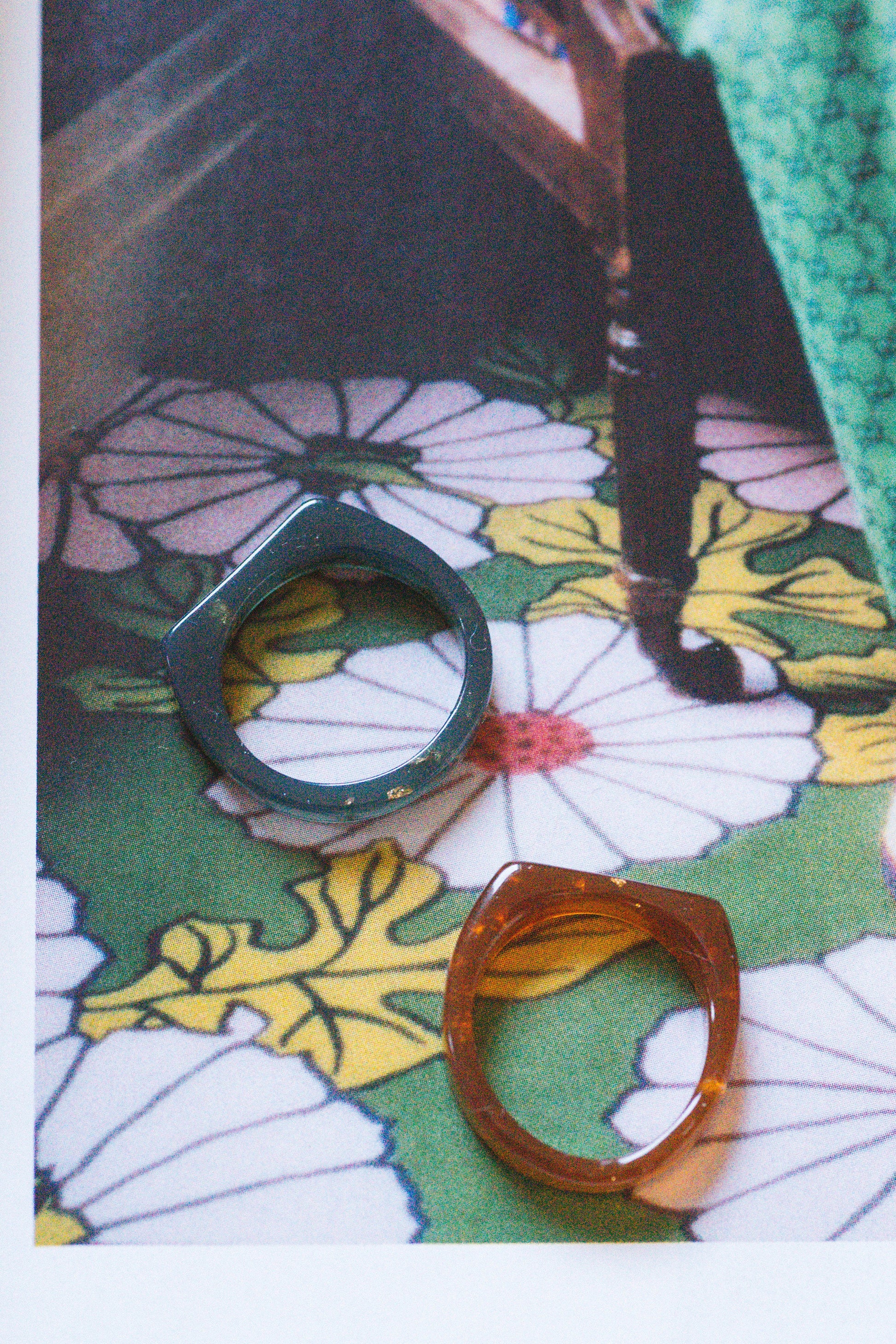 Asher Acrylic Rings, Green/Brown