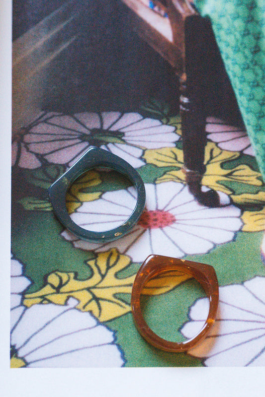  Asher Acrylic Rings, Green/Brown