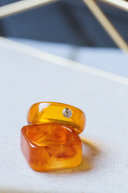  Ramona Resin Ring Set, Camel