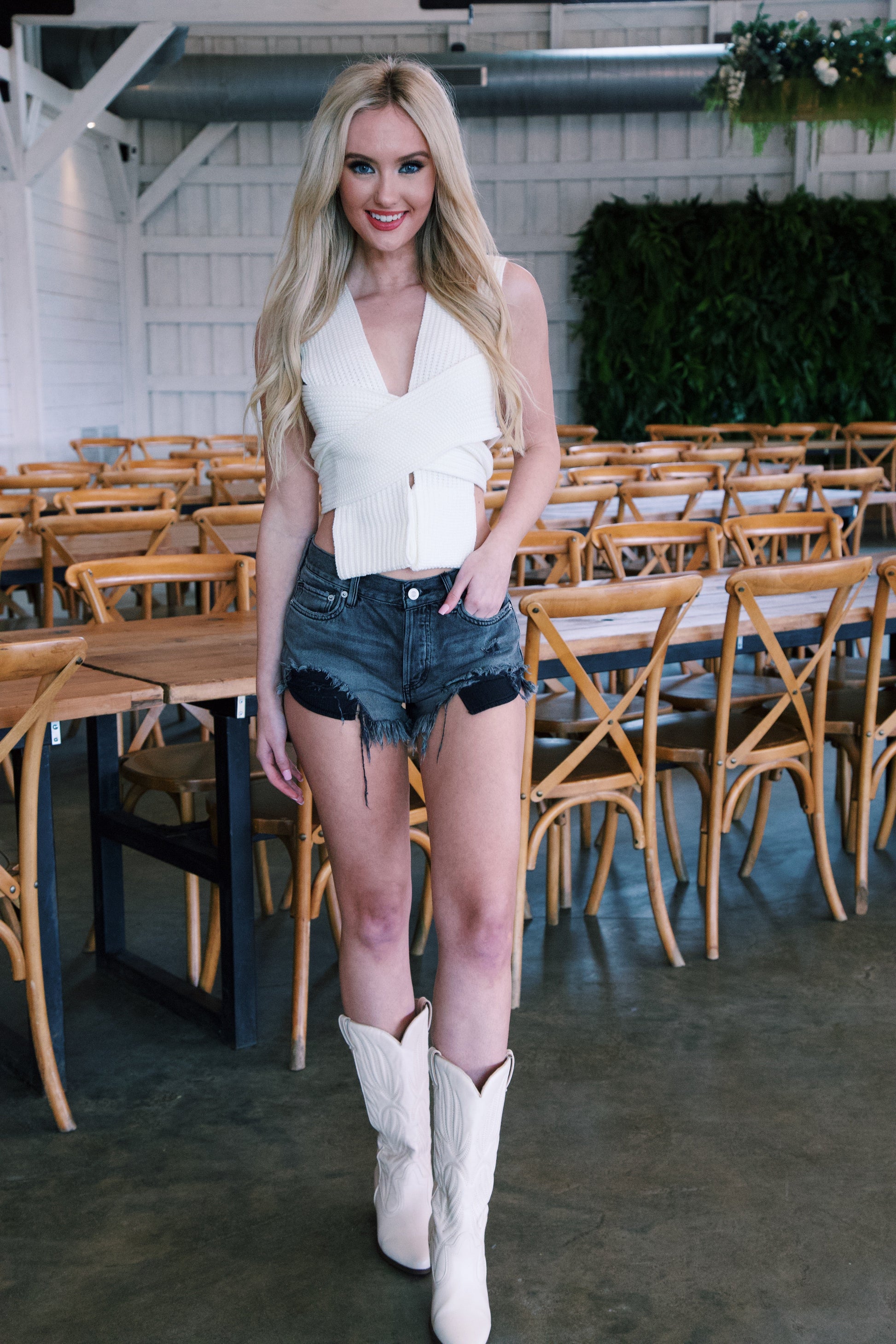  Kari Convertible Crop, Ivory