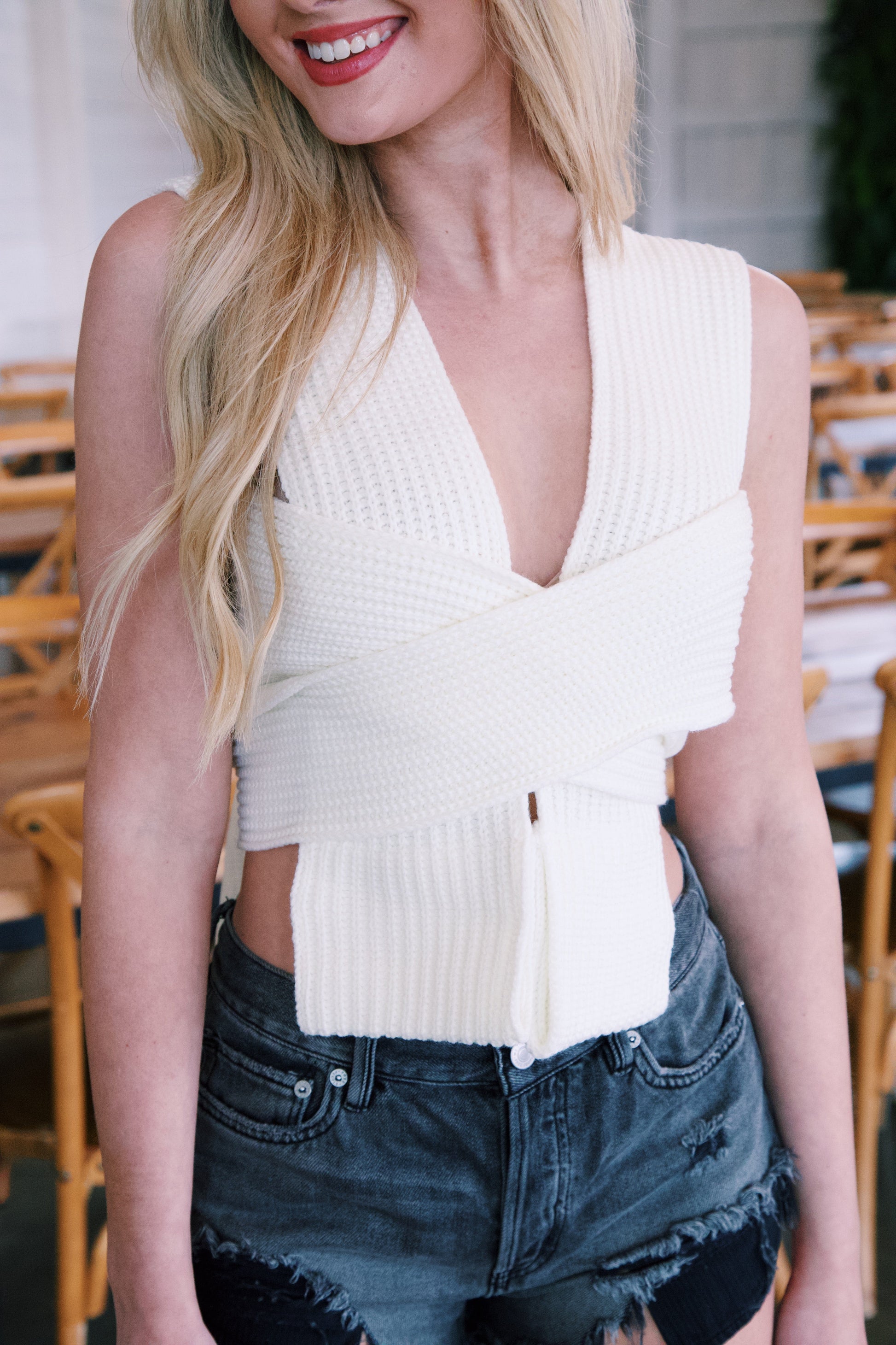  Kari Convertible Crop, Ivory