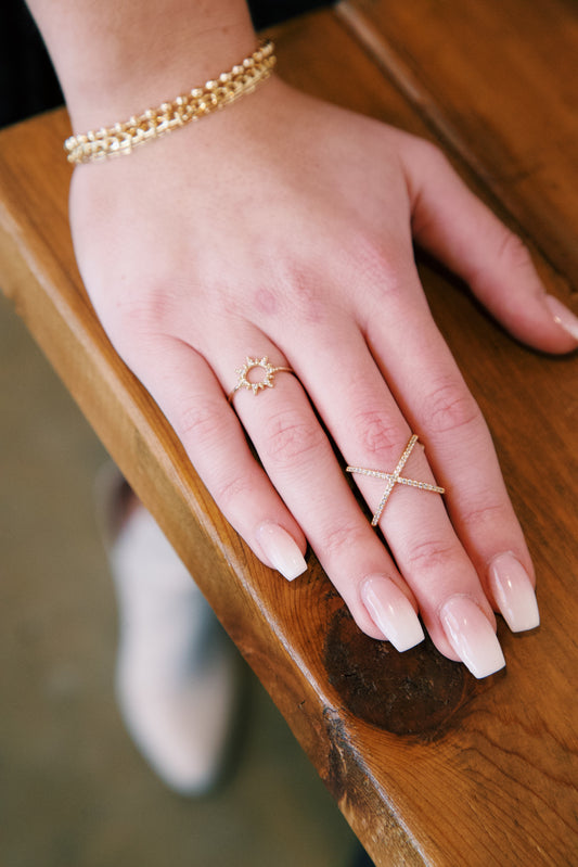  Cassia Criss Cross Ring, Gold