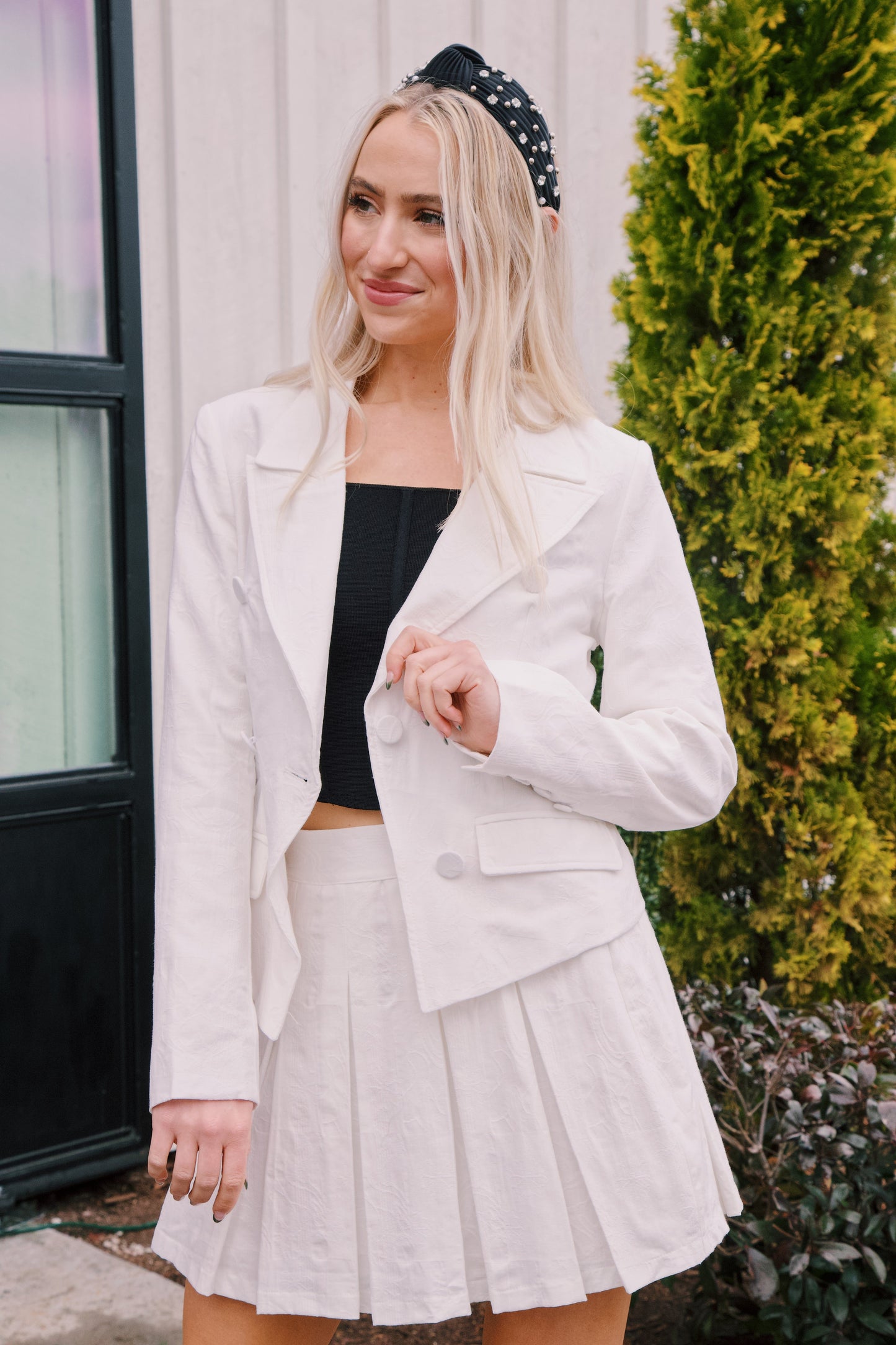  Crishelle Pleated Skirt, White