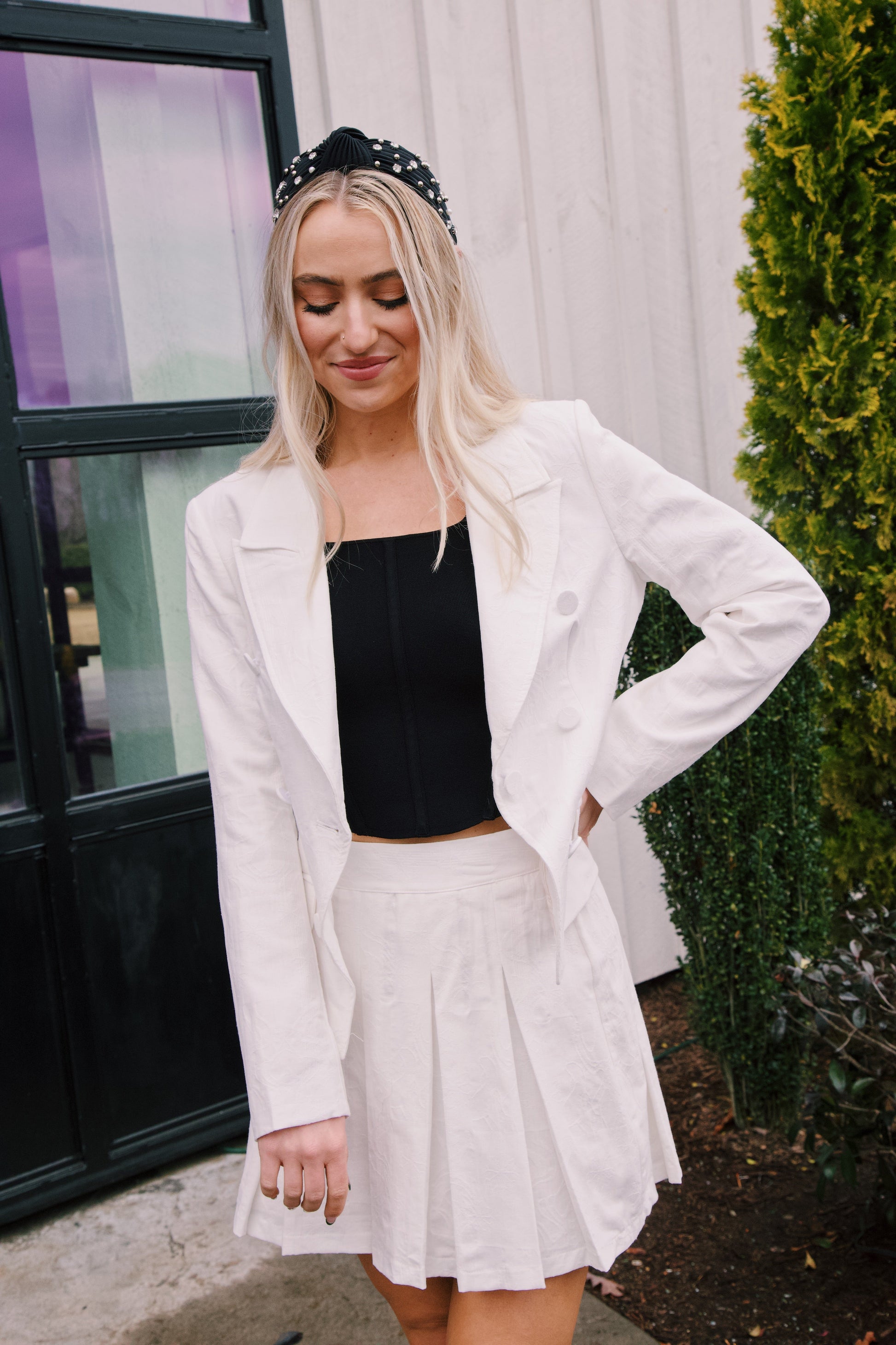  Crishelle Pleated Skirt, White