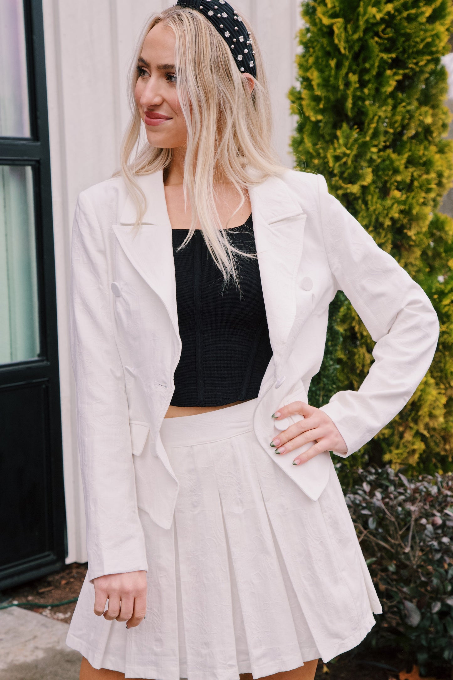  Crishelle Pleated Skirt, White