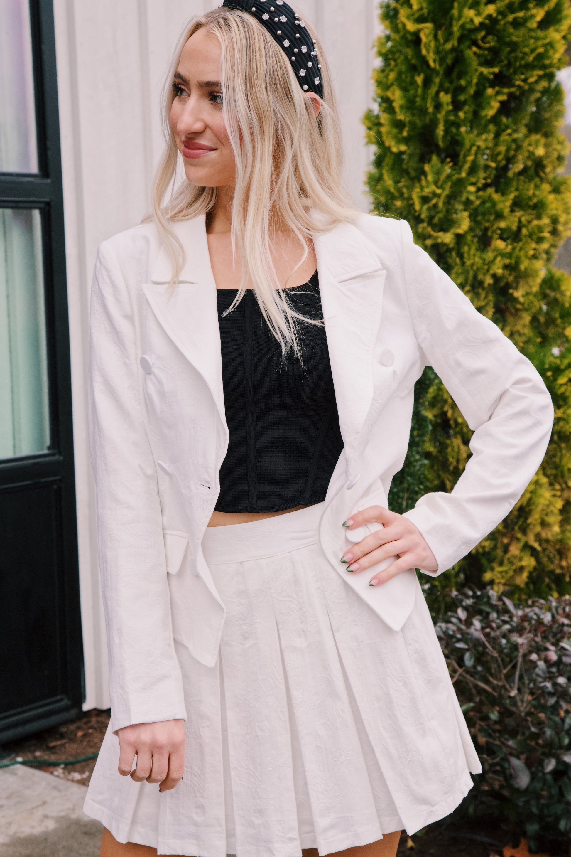  Crishelle Pleated Skirt, White
