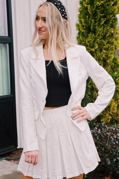  Crishelle Pleated Skirt, White