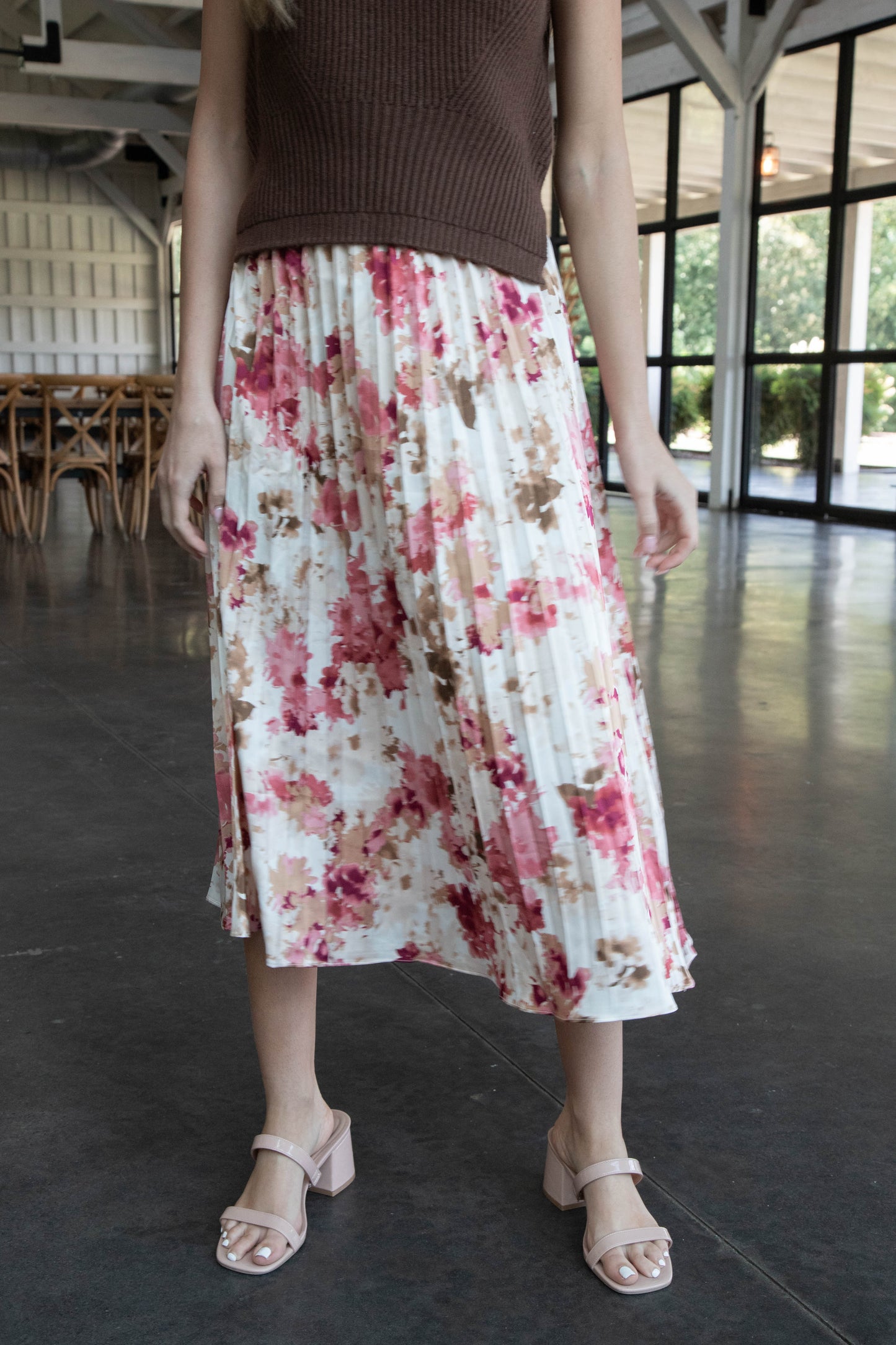  Girls Dinner Pleated Skirt, Pink Multi | Sadie & Sage