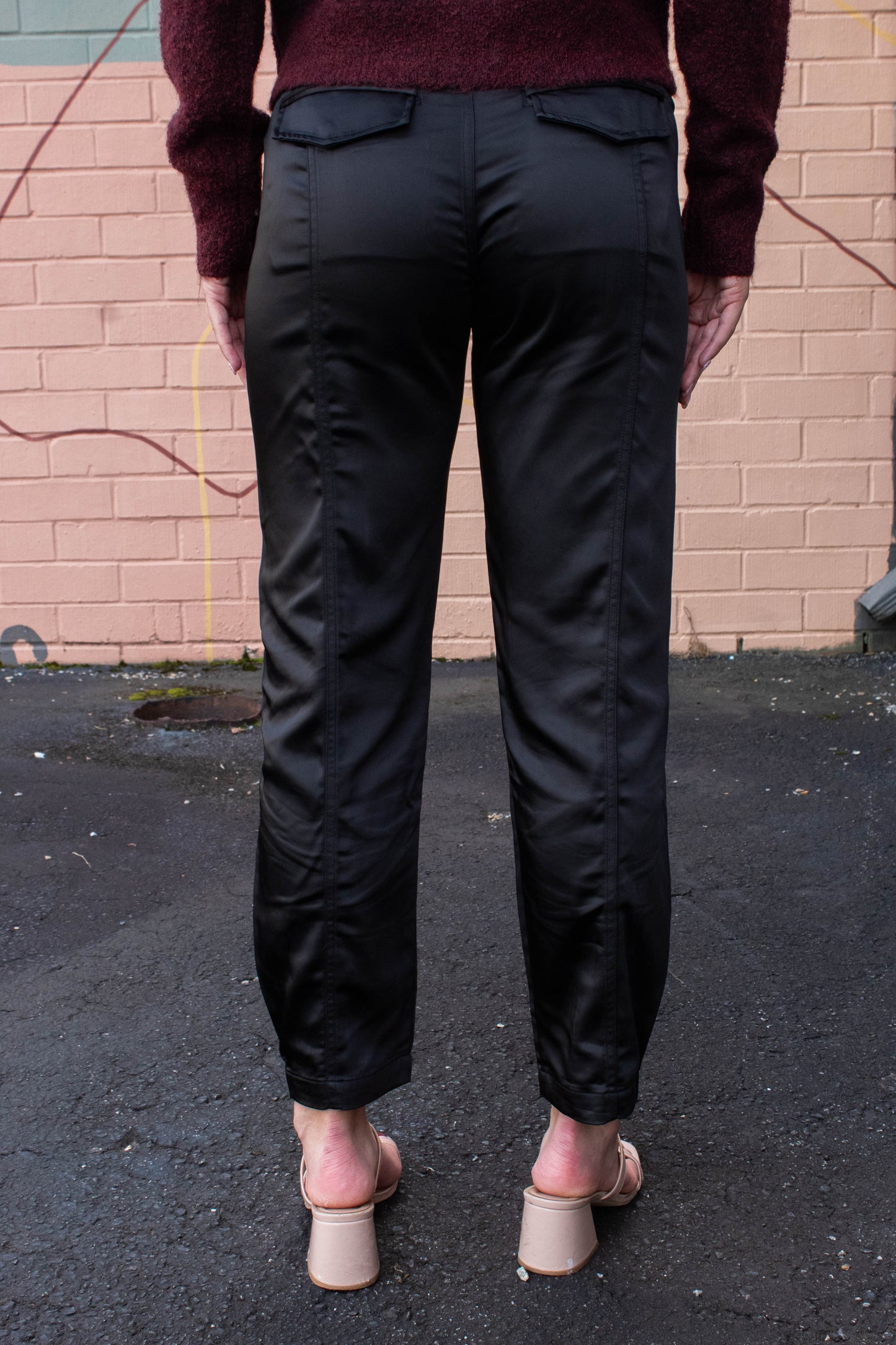  Sahara Satin Tapered Pant, Black | Sanctuary