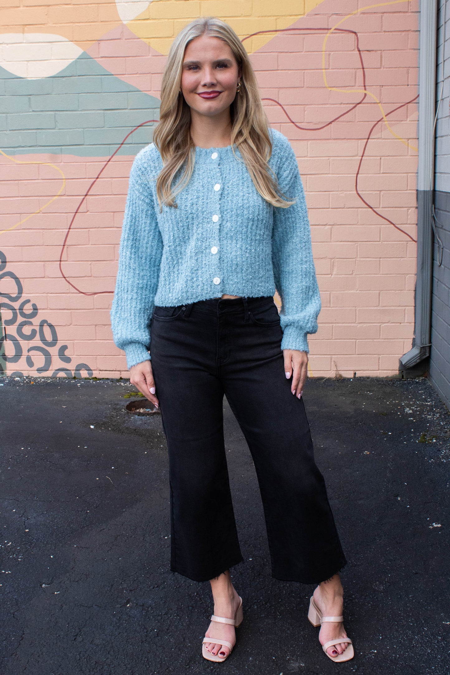  Sierra Almost Crop Jeans, Washed Black