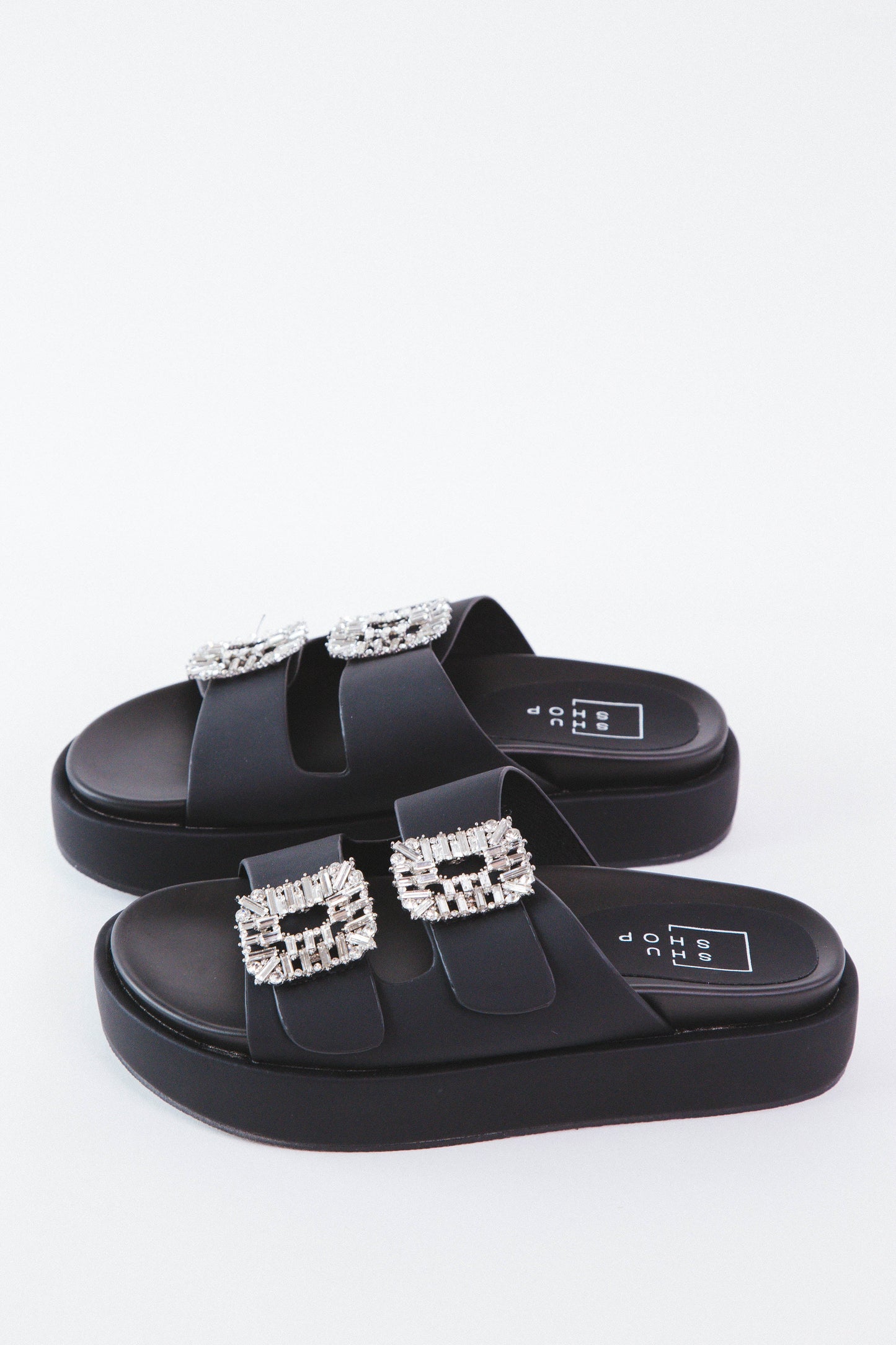  Lola Flatform Sandal, Black | ShuShop