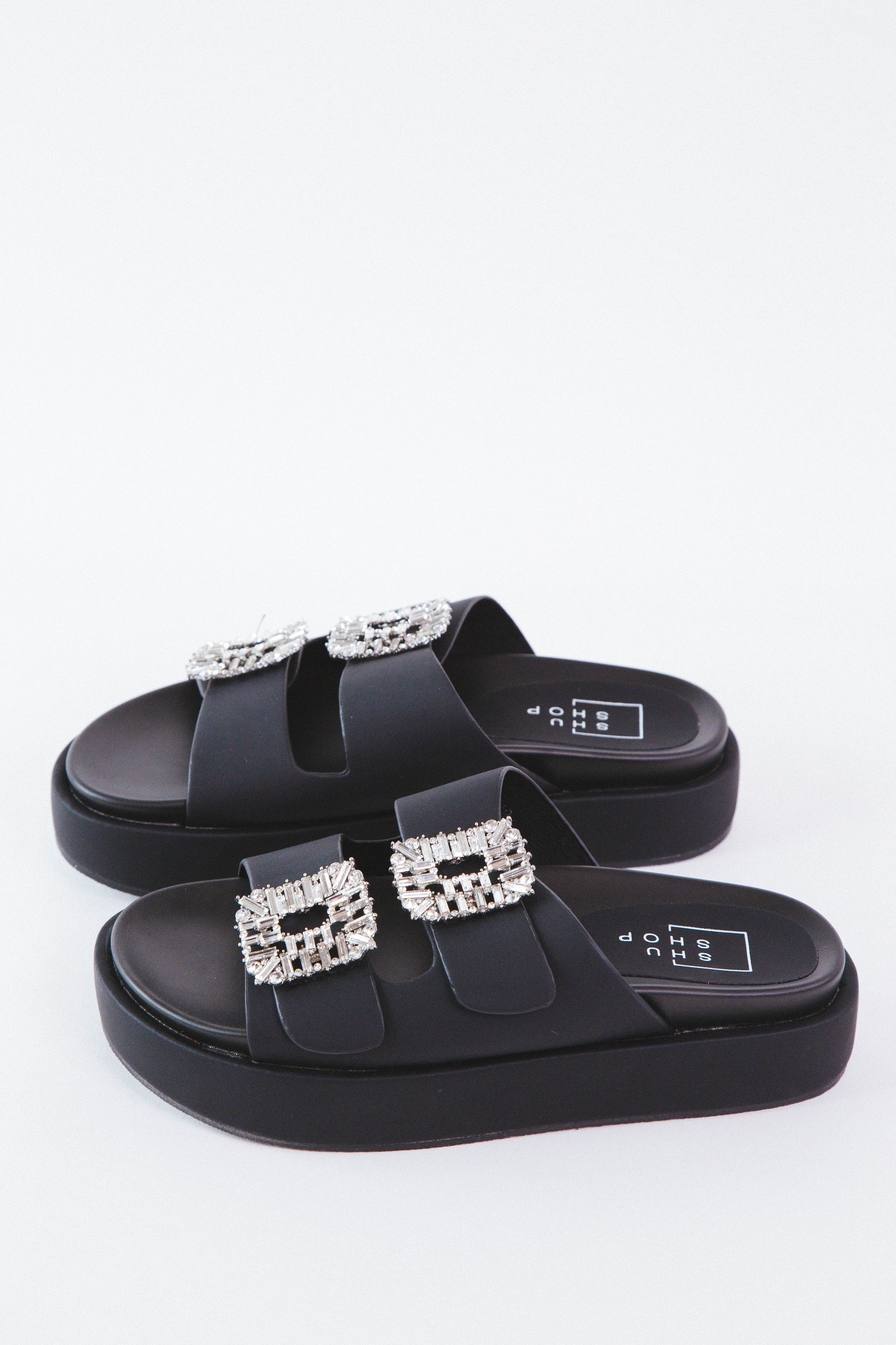  Lola Flatform Sandal, Black | ShuShop