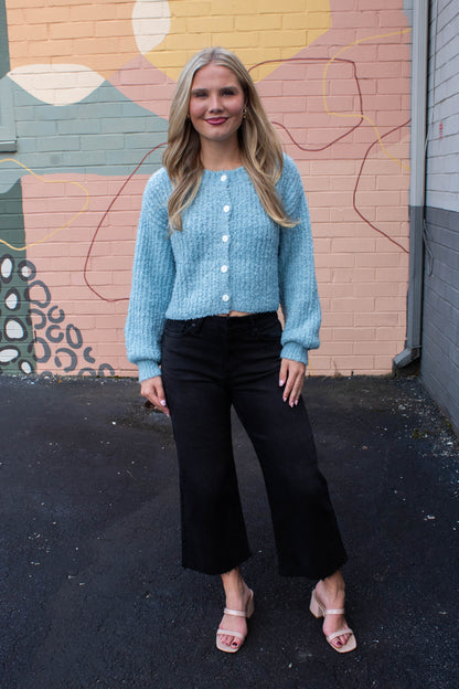  Sierra Almost Crop Jeans, Washed Black