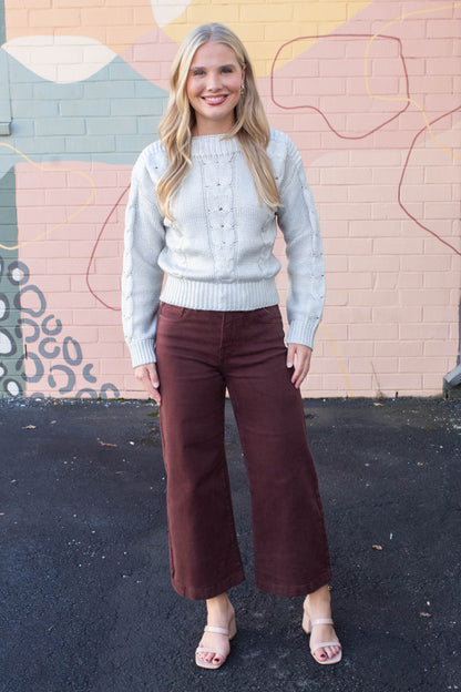  Debbi Cable Knit Sweater, Antique | Steve Madden