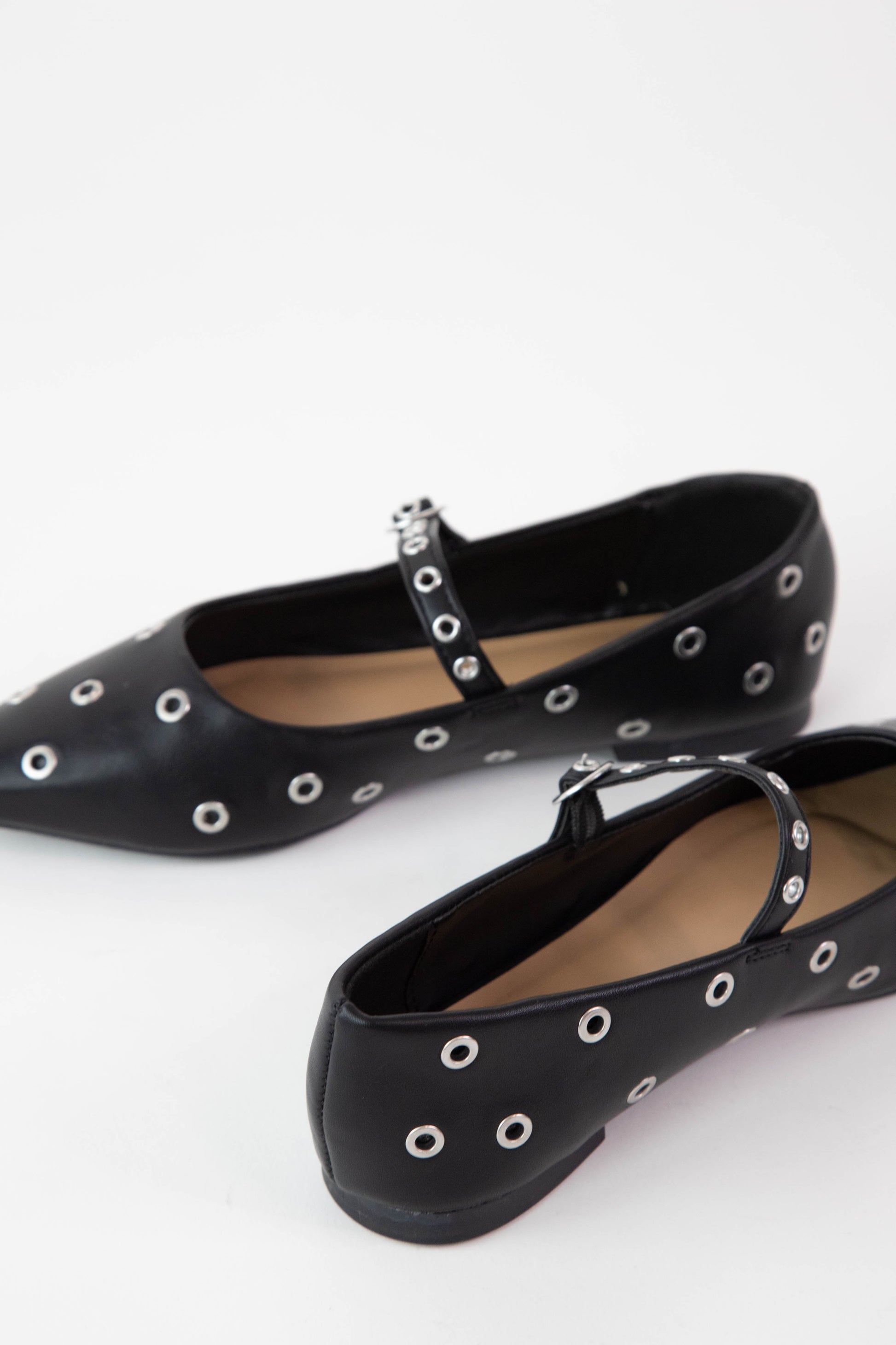  Wise Mary Jane Flats, Black