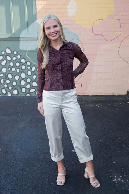  Sateen Tapered Pant, Mother Of Pearl | Sanctuary