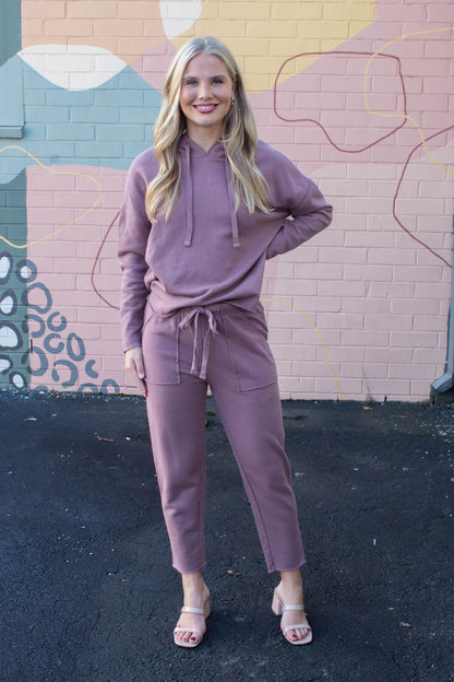  Myla Everyday Raw Edge Hoodie, Rose Taupe