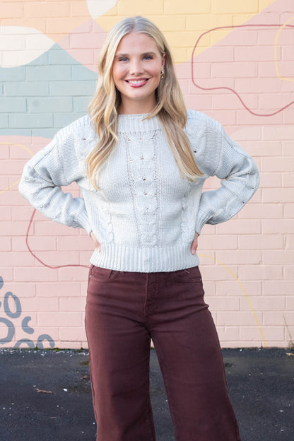 Debbi Cable Knit Sweater, Antique | Steve Madden