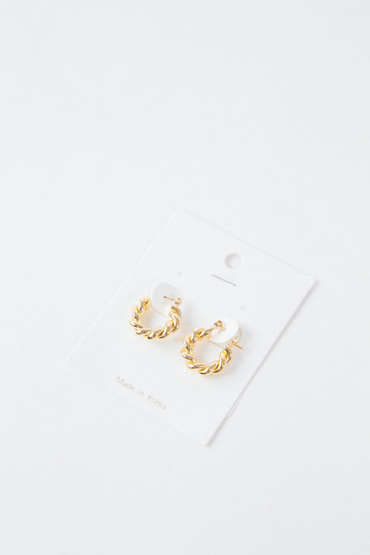  Angelica Twisted Hoop Earring, Gold