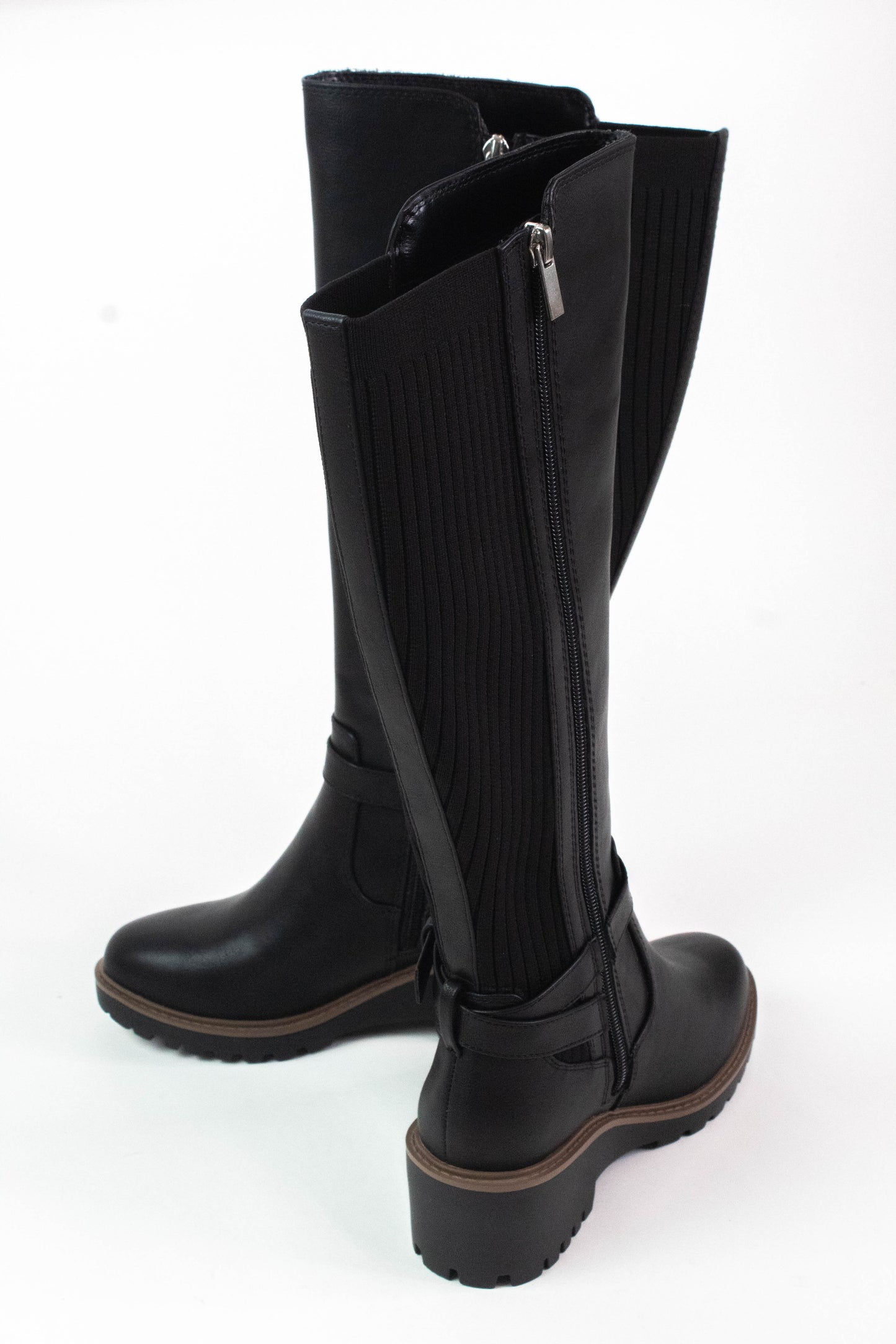  Zone Tall Knit Back Boot, Black