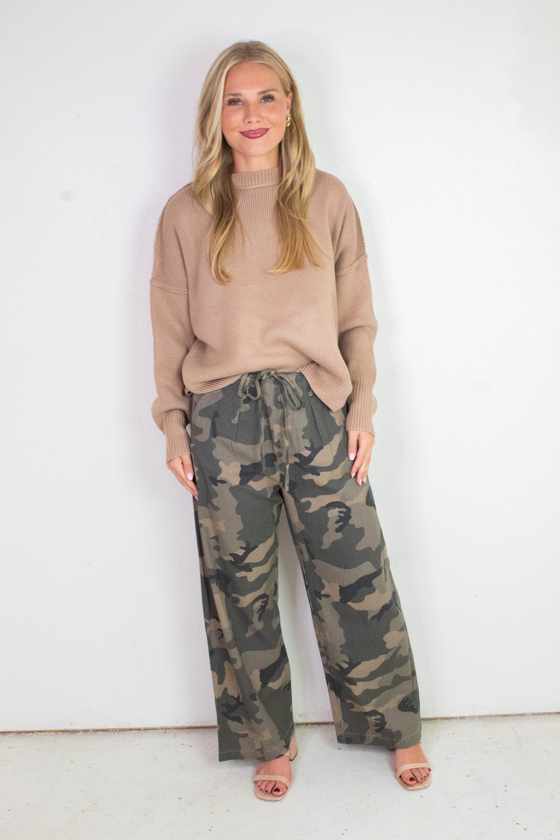  Abby Drop Sleeve Oversized Sweater, Dark Taupe
