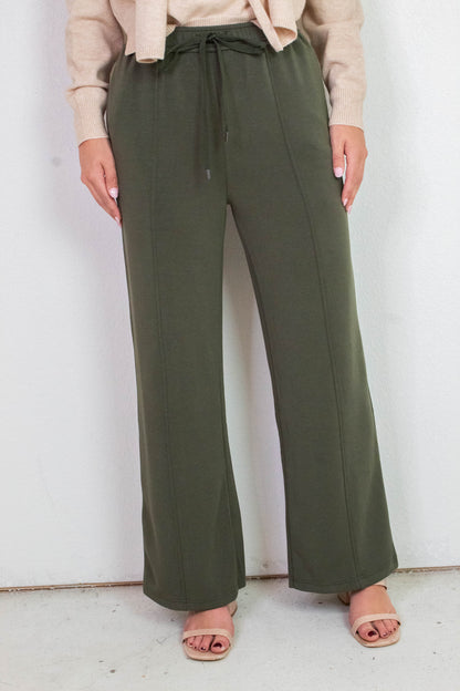  Mariella Brushed Modal Pull On Pants, Dark Olive
