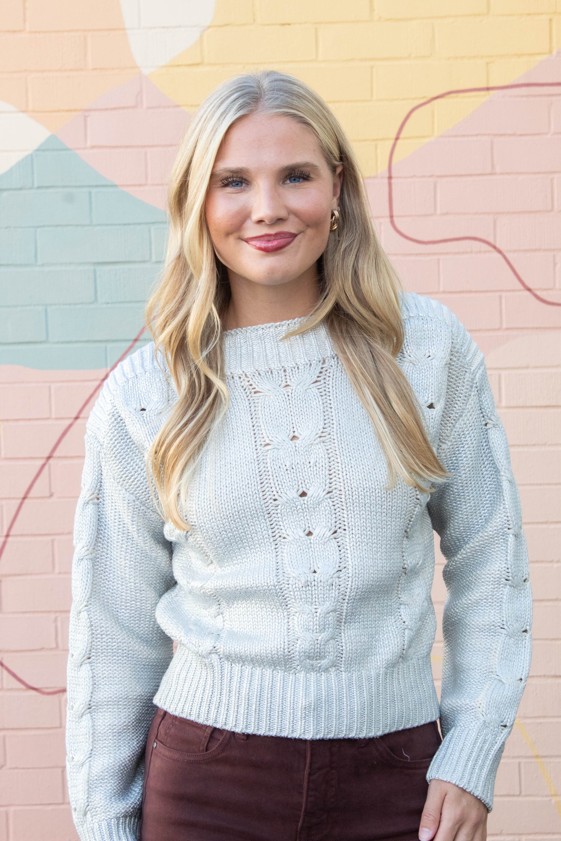  Debbi Cable Knit Sweater, Antique | Steve Madden