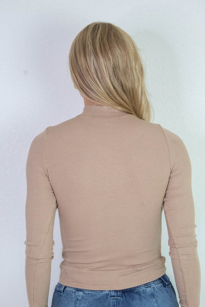  Ronan Mock Neck Top, Oak | Sadie & Sage