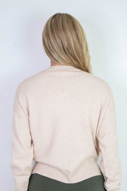 Gloria Scarf Detail Sweater, Light Beige
