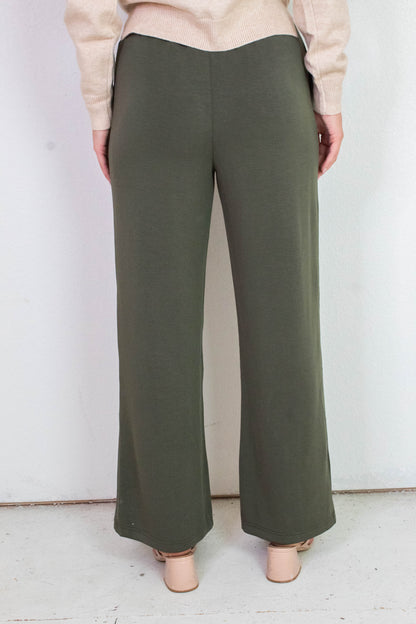  Mariella Brushed Modal Pull On Pants, Dark Olive