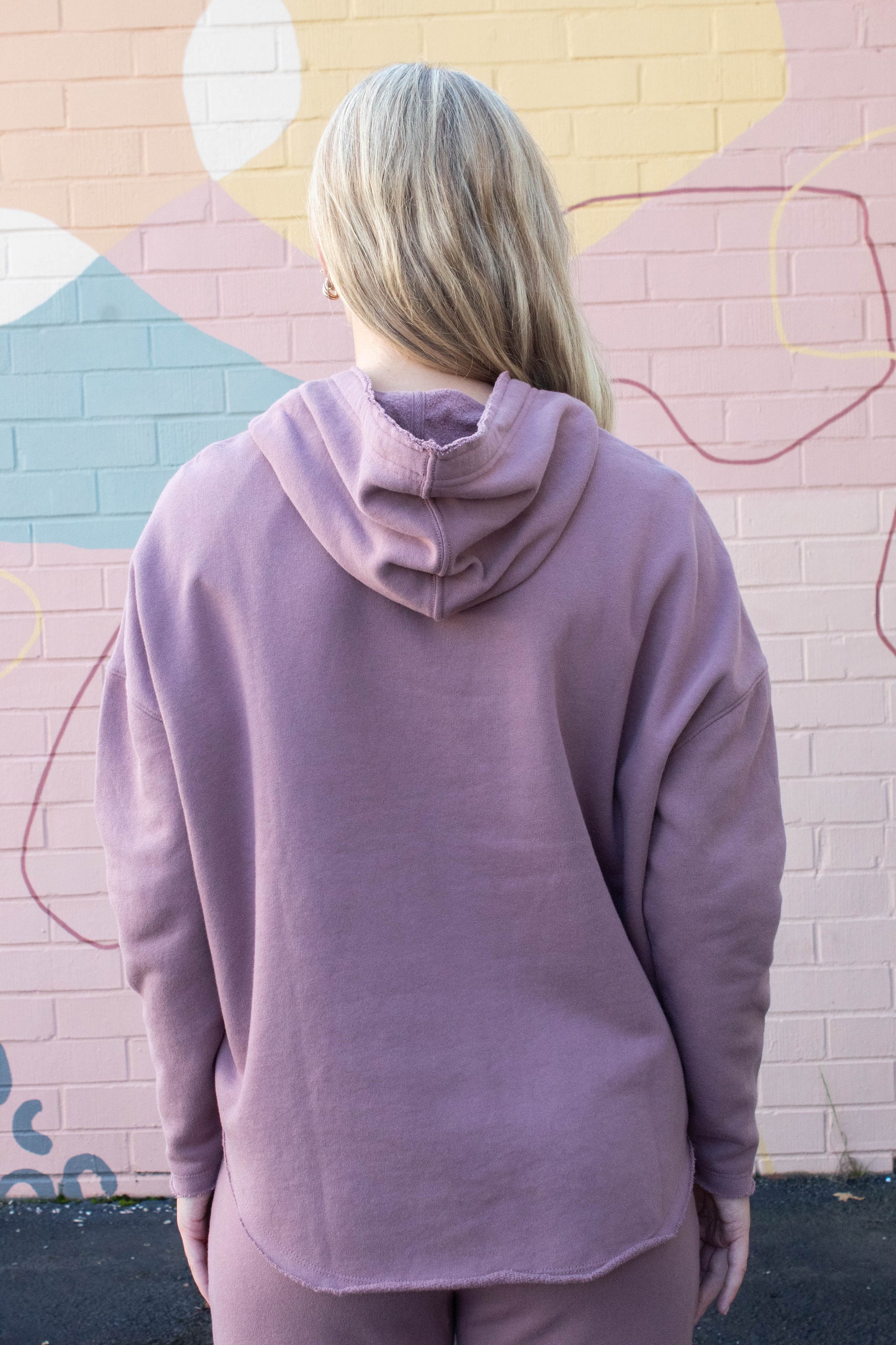  Myla Everyday Raw Edge Hoodie, Rose Taupe
