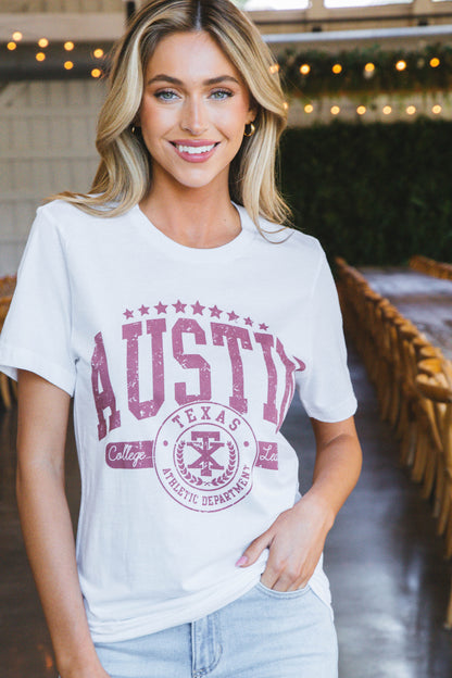  Austin College League Graphic Tee, White