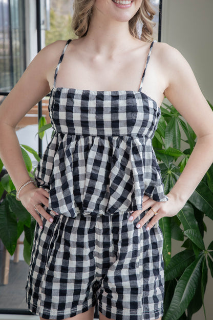  Mia Plaid Tank, Black Combo | Free People